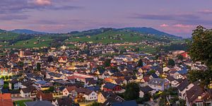 Panorama de l'Appenzell au coucher du soleil