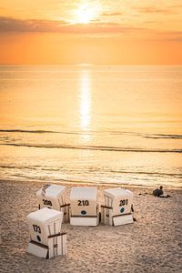 Gouden zonsondergang op Sylt van Christian Müringer