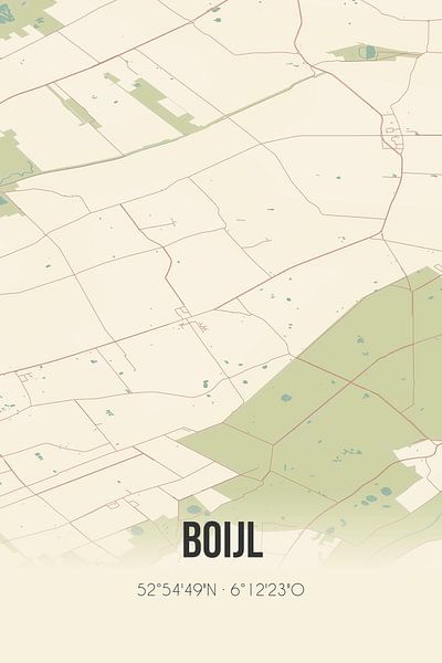 Vintage map of Boijl (Fryslan) by Prints of Place