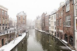 Winter in Utrecht. The Light and Dark Gaard seen from the Maartensbrug.