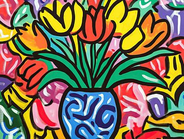 Vrolijke Tulpen van ARTEO Schilderijen