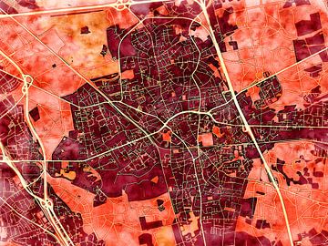 Map of Hilden with the style 'Amber Autumn' by Maporia