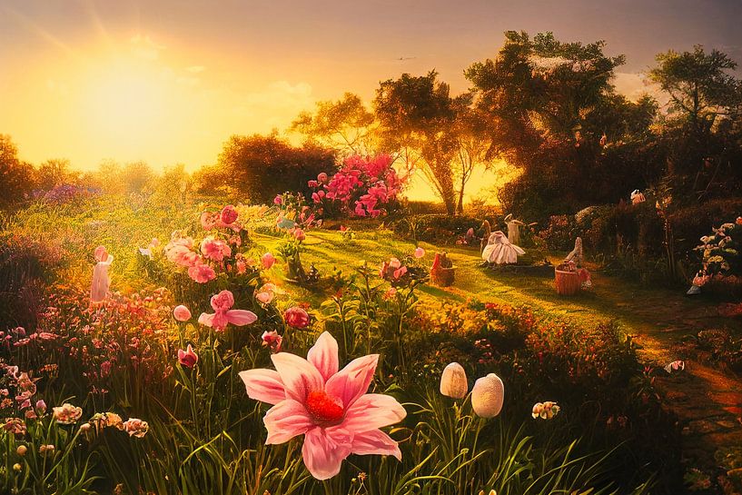 Blumen in einem Garten im Frühling Illustration von Animaflora PicsStock