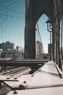 Morning walk on the Brooklyn Bridge II by Endre Lommatzsch