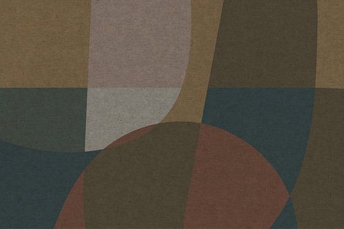Formes organiques roses, brunes et vertes. Art géométrique moderne abstrait et rétro dans des couleu