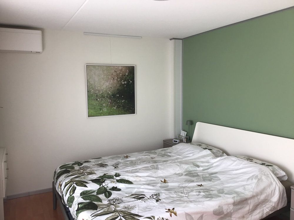 Groene Spetters landschap  van Go van Kampen 