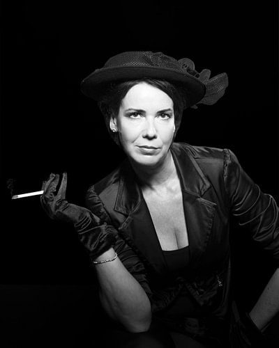 Film noir scene met butterflyverlichting