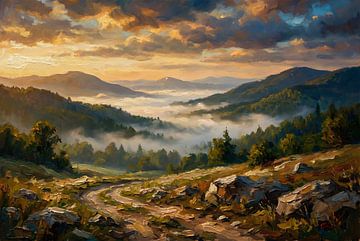 Morgennebel im Gebirgstal