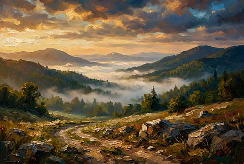 Morgennebel im Gebirgstal