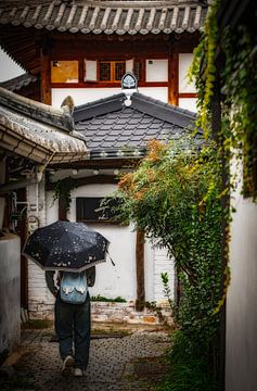 Straatbeeld Jeonju Zuid Korea.
