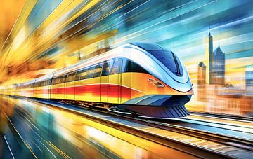 High-speed train at full speed by Kees van den Burg