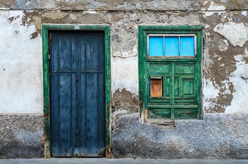 Weathered door and window in Tenerife