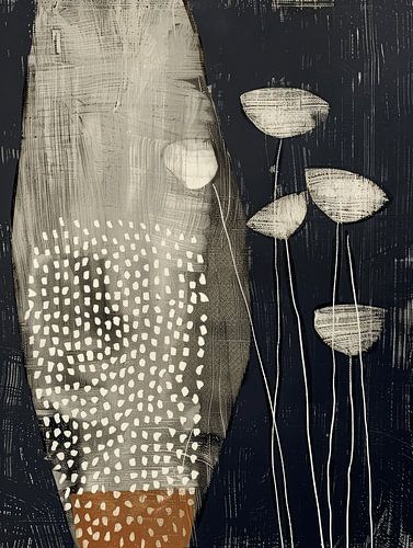 Botanische print in Japandi stijl