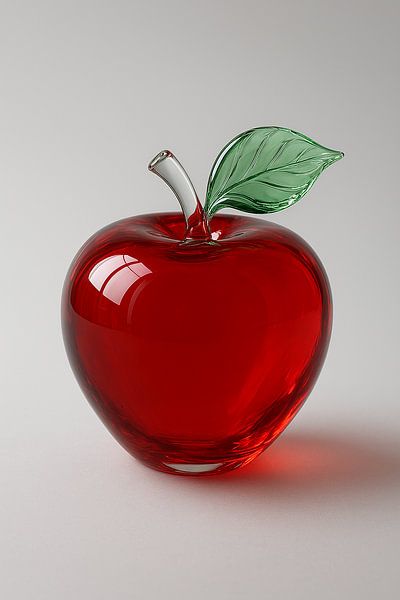 Appel van glas kunstwerk. van Johannes