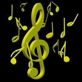 Treble clef and music notes by Michael Schuppich