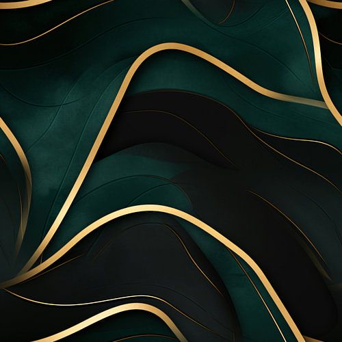 Art Deco Abstract Gatsby: Fluweel Goud