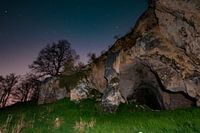 Stars above a limestone quarry