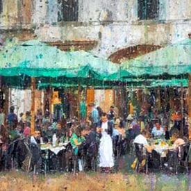 Überfüllte Marktstraße von Christian Ovís