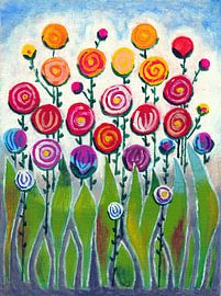 Joyeuses fleurs d'été sur Marjolein Brokke