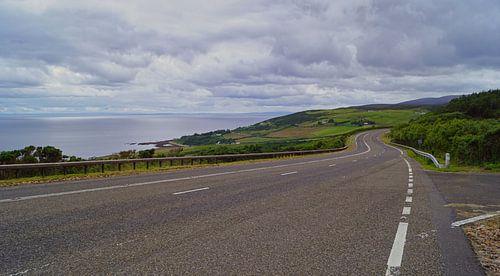 Mountain pass near Helmsdale in the Scottish county of Sutherland.