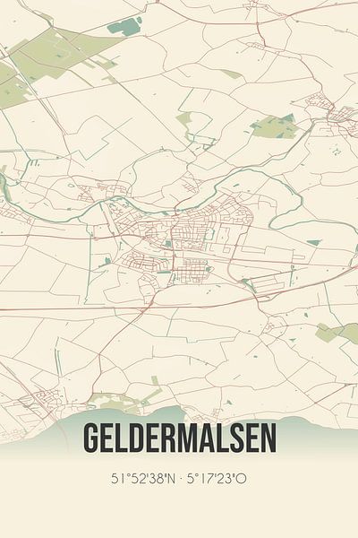Vintage map of Geldermalsen (Gelderland) by Prints of Place