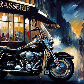 Harley devant une brasserie II sur DeVerviersBelgium