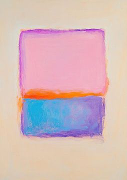 Abstracte minimalistische pastelkleuren roze blauw oranje paars van Niklas Maximilian