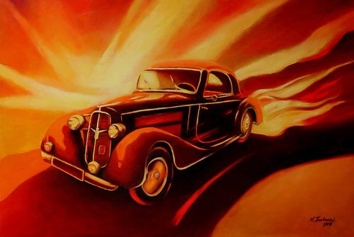 Oldtimer Vintage Gemälde von Marita Zacharias