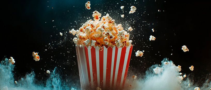Popcorn-Ausbruch in buntem Becher von Poster Art Shop