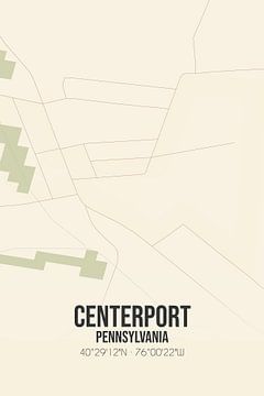 Alte Karte von Centerport (Pennsylvania), USA. von Rezona