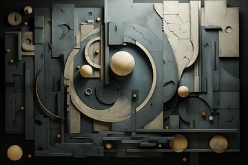 Abstract reliëf van beton van Ton Kuijpers