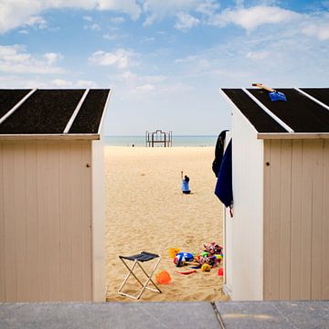 strandshuisjes oostende, belgische kust van Joost Duppen