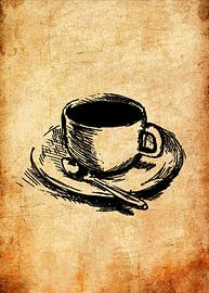 Kaffeetasse Skizze von Pus Meong Art