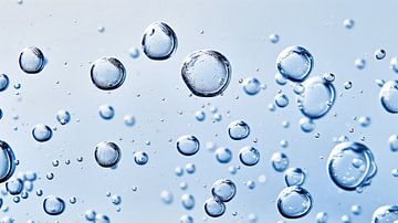 Blauw water en zuurstofbel abstract van Frank Heinz