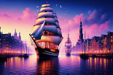 Sail 2025 Amsterdam Evening AI van Hendrik-Jan Kornelis
