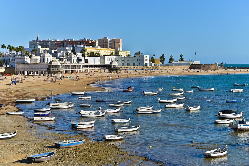 Bateaux de pêche sur la plage de La Caleta à Cadix par Silva Wischeropp