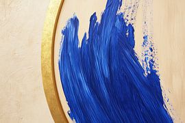 Coups de pinceau bleus avec cercle doré sur Poster Art Shop
