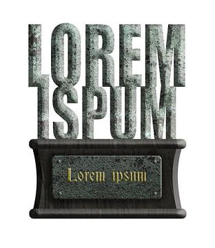 Plinth with the text Lorem Ipsum. van Richard Wareham