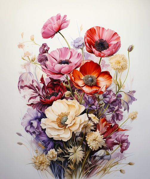 Wild summer flowers by Kees van den Burg