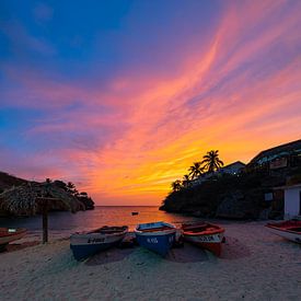 Curacao Lagun sunset twilight portrait. by Bfec.nl
