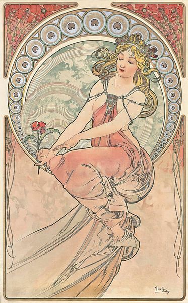 La Peinture (1898) van Alphonse Mucha van Peter Balan