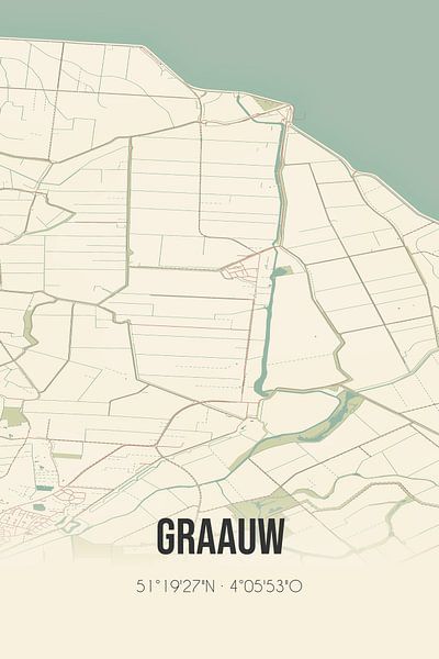 Vintage map of Graauw (Zeeland) by Prints of Place