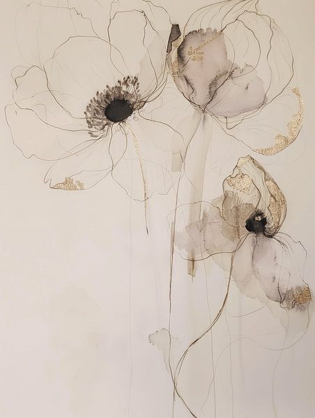 Japandi style flowers by Japandi Art Studio