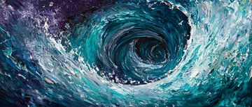 Dynamic wave in deep blue tones by Poster Art Shop