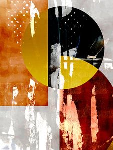 Abstrakte Collage mit Gold -1