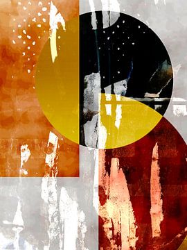 Abstracte Collage met Goud -1 van Studio Pieternel