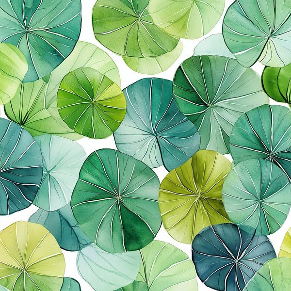 Dance of green leaves by Color Square