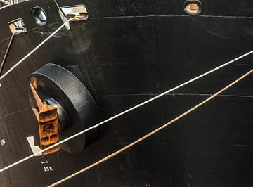 Anker van zeeschip in de haven Amsterdam. van scheepskijkerhavenfotografie