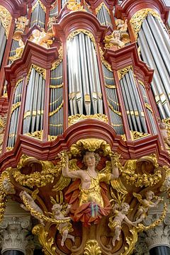 Het beroemde Muller barokke kerkorgel in Haarlem, Nederland van Patricia Hofmeester