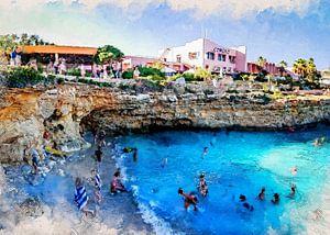 Malta Gozo Comino Stadt Aquarellmalerei #malta